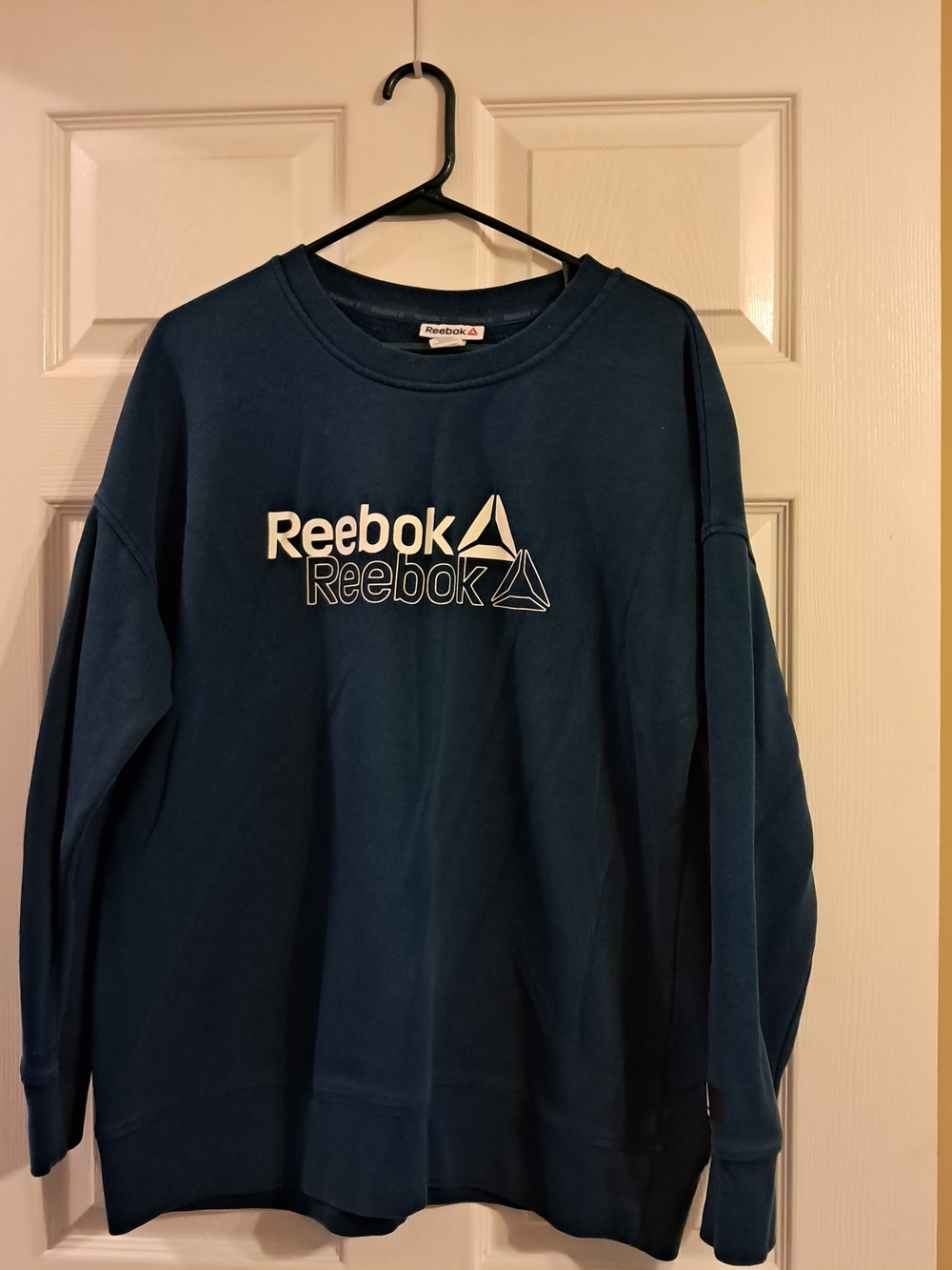 Reebok Navy Blue Men's Size X Large Tall Crewneck Sweatshirt with Logo